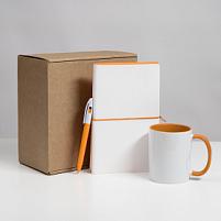 Набор подарочный WHITE VEIL: блокнот, ручка, кружка; белый/оранжевый, белый, оранжевый Набор подарочный WHITE VEIL: блокнот, ручка, кружка; белый/оранжевый, белый, оранжевый