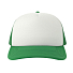 Бейсболка RAPPER-S, 5 клиньев, пластиковая застёжка, белый, зеленый
