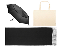 Подарочный набор с зонтом и палантином, черный Подарочный набор с зонтом и палантином, черный