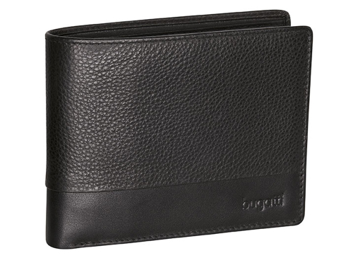 Портмоне BUGATTI АТЛАНТА | ATLANTA, чёрное, натуральная воловья кожа, 10,5х1х9 см