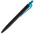 Ручка шариковая Prodir QS01 PRT-T Soft Touch, черная с голубым