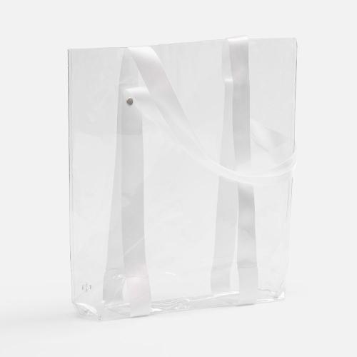 Шопер Clear Fest, ver.2, прозрачный с белыми ручками