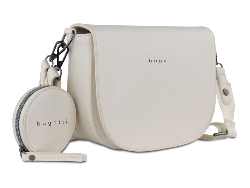 Сумка наплечная женская BUGATTI АЛМАТА | ALMATA, с кошельком, бежевая, полиуретан, 27х6х18,5 см
