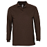 Рубашка поло мужская с длинным рукавом Winter II 210 шоколадно-коричневая