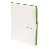 Ежедневник недатированный Stellar, А5, белый, кремовый блок  в линейку, с зеленым обрезом, белый, зеленый