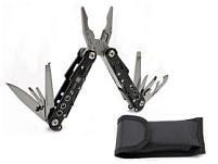 Мультитул Stinger, 105x45 мм, 9 функций, сталь/алюминий, чёрный, в комплекте нейлоновый чехол Мультитул Stinger, 105x45 мм, 9 функций, сталь/алюминий, чёрный, в комплекте нейлоновый чехол