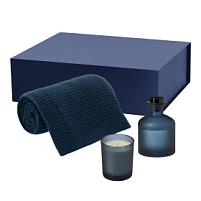 Подарочный набор Enigma, Malta Soft, синий (свеча, диффузор, плед) Подарочный набор Enigma, Malta Soft, синий (свеча, диффузор, плед)