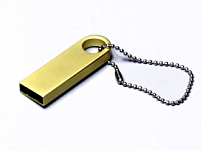 USB 2.0-флешка на 128 Гб с мини чипом и круглым отверстием, золотистый USB 2.0-флешка на 128 Гб с мини чипом и круглым отверстием, золотистый