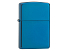 Зажигалка ZIPPO Classic с покрытием Sapphire™, латунь/сталь, синяя, глянцевая, 38x13x57 мм