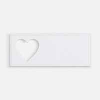 Лейбл из ПВХ с вырубкой «Сердце», белый