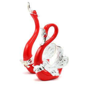 Набор статуэток "Влюбленные лебеди", Красный