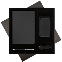 Подарочный набор Star, черный (ежедневник, ручка, аккумулятор) Подарочный набор Star, черный (ежедневник, ручка, аккумулятор)