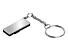 Флешка с мини чипом, поворотный механизм, зеркальное покрытие, 32 Гб, серебристый