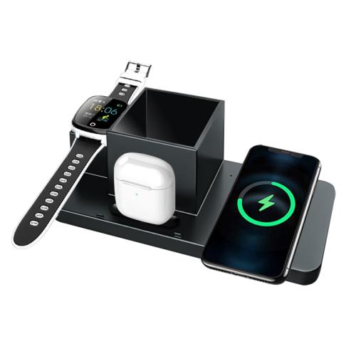 Настольный органайзер Medow c беспроводной зарядкой 15W, Черный