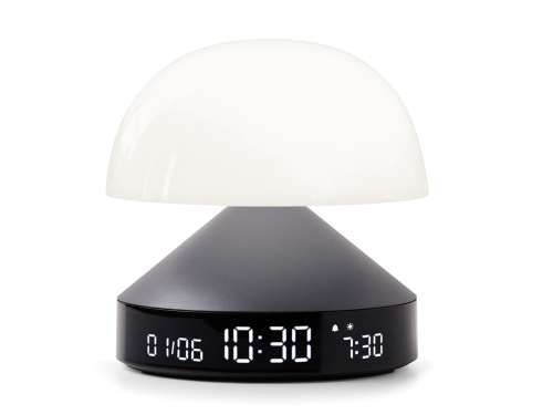 Светильник с часами и световым будильником Mina Sunrise, темно-серый