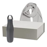 Подарочный набор Bosca, Forges, серый (термобутылка, шарф) Подарочный набор Bosca, Forges, серый (термобутылка, шарф)
