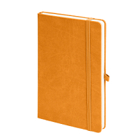 Бизнес-блокнот "Justy", 130*210 мм, оранжев, твердая обложка,  резинка 7 мм, блок-линейка, оранжевый