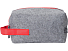 Косметичка из РПЕТ фетра с ручкой Felt, серый с красным
