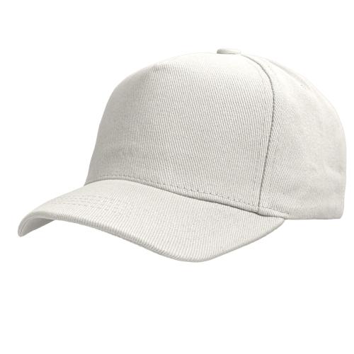 Бейсболка BOSTON, 5 клиньев, металлическая застежка, белый