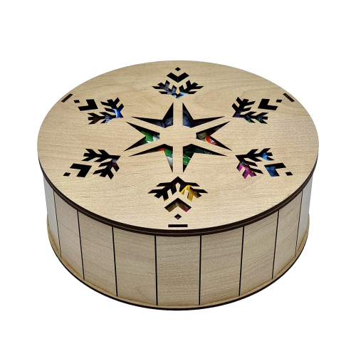 ШКАТУЛКА - упаковка новогодняя из дерева 1500г, Коричневый