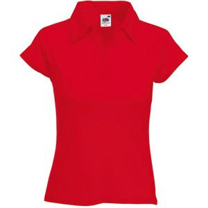 Поло женское LADY-FIT RIB POLO 220, ярко-красный