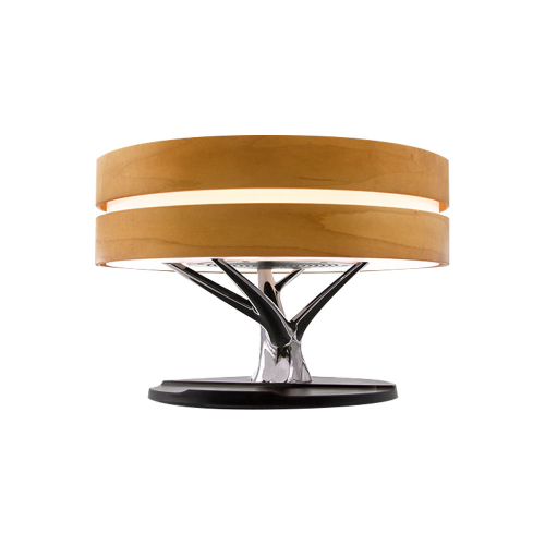 Интерьерная лампа с колонкой и беспроводной зарядкой Aronda, Коричневый