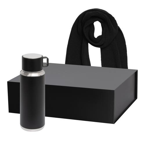 Подарочный набор Oslo, Forges, черный (термос, шарф)