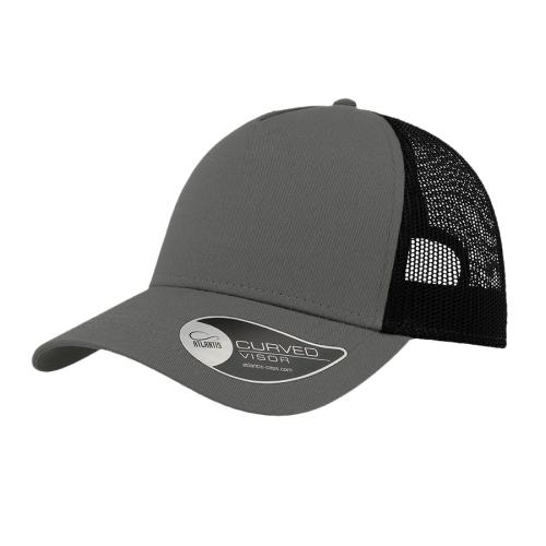 Бейсболка RAPPER COTTON, 5 клиньев, пластиковая застежка, темно-серый, черный