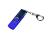 USB-флешка на 64 ГБ поворотный механизм, c двумя дополнительными разъемами MicroUSB и TypeC, синий