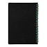 Блокнот на двойной пружине HELIX, 143 х 205 мм, черный с зелёным, блок в линейку, черный, зеленый