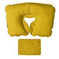Подушка ROAD  надувная дорожная в футляре; желтый; 43,5х27,5 см; твил; шелкография, желтый