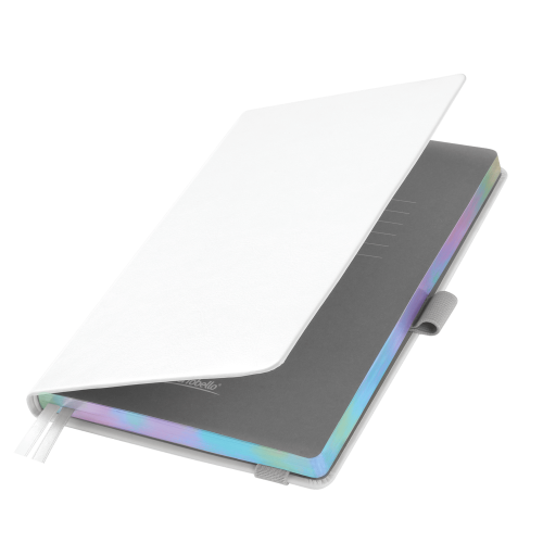 Ежедневник Galaxy недатированный, жесткая обложка, срез голограф. фольга, белый