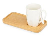 Чайная пара с бамбуковым блюдцем Deny, белый Чайная пара с бамбуковым блюдцем Deny, белый