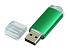 Флешка промо прямоугольной формы  c прозрачным колпачком, 64 Гб, зеленый