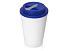 Пластиковый стакан Take away с двойными стенками и крышкой с силиконовым клапаном, 350 мл, белый/синий