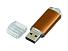 Флешка промо прямоугольной формы  c прозрачным колпачком, 32 Гб, коричневый