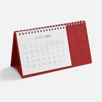 Календарь настольный Brand, красный Календарь настольный Brand, красный