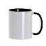 Кружка для сублимации, 330 мл, d=82 мм, стандарт А, белая, черная внутри, черная ручка, белый, черный