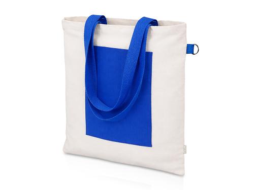 Сумка для покупокTopiс из переработанных материалов с наружным цветным карманом, синий