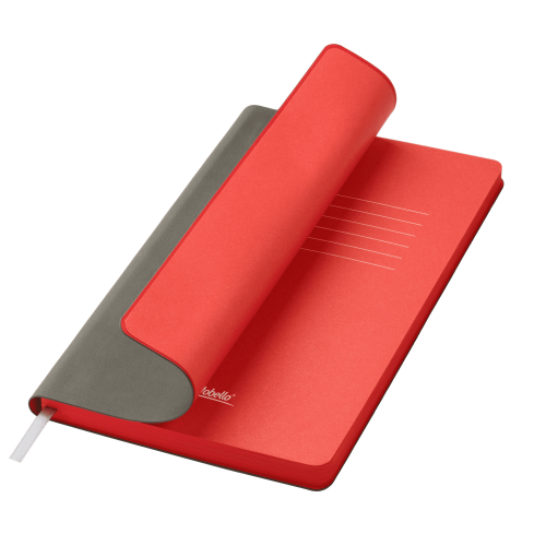 Ежедневник Латте софт-тач (Latte soft touch) недатированный, серый/красный