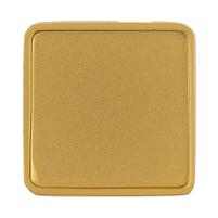 Квадратный шильдик на резинку Epoxi, матовый золотистый