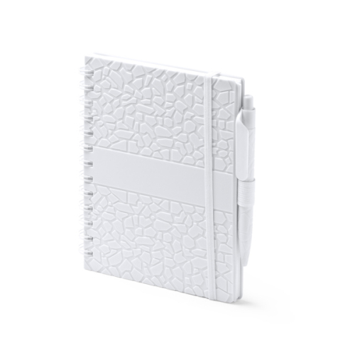 Блокнот А5 DURAN в твёрдом переплёте с ручкой, Белый