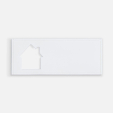 Лейбл из ПВХ с вырубкой «Дом», белый