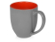 Кружка керамическая Gracy 450мл, серый/красный