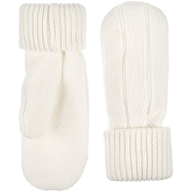 Варежки Knit Beat, белые (молочные)