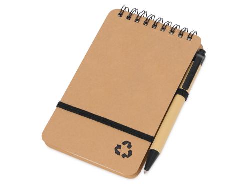 Набор канцелярский с блокнотом и ручкой Masai, 70 л. нелинованных, черный