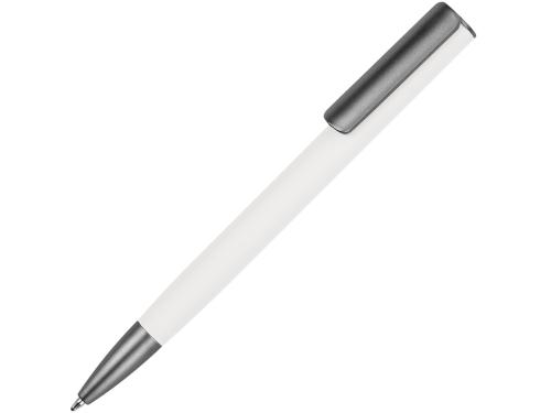Ручка металлическая шариковая Insomnia софт-тач с зеркальным слоем, белая с серым