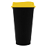 Стакан с крышкой Color Cap Black, черный с желтым