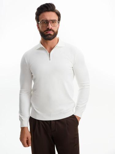 Рубашка поло мужская с длинным рукавом Terrazzo, белая