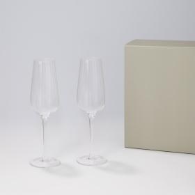 Подарочный набор 2 бокала для шампанского Blanche в серой коробке